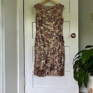 Vince Camuto rose gold sequin dress